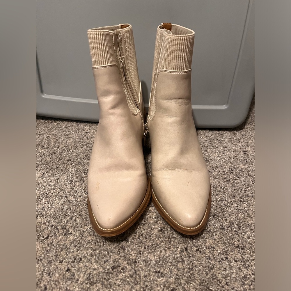 Women's Cream Ankle Boots - Size 7